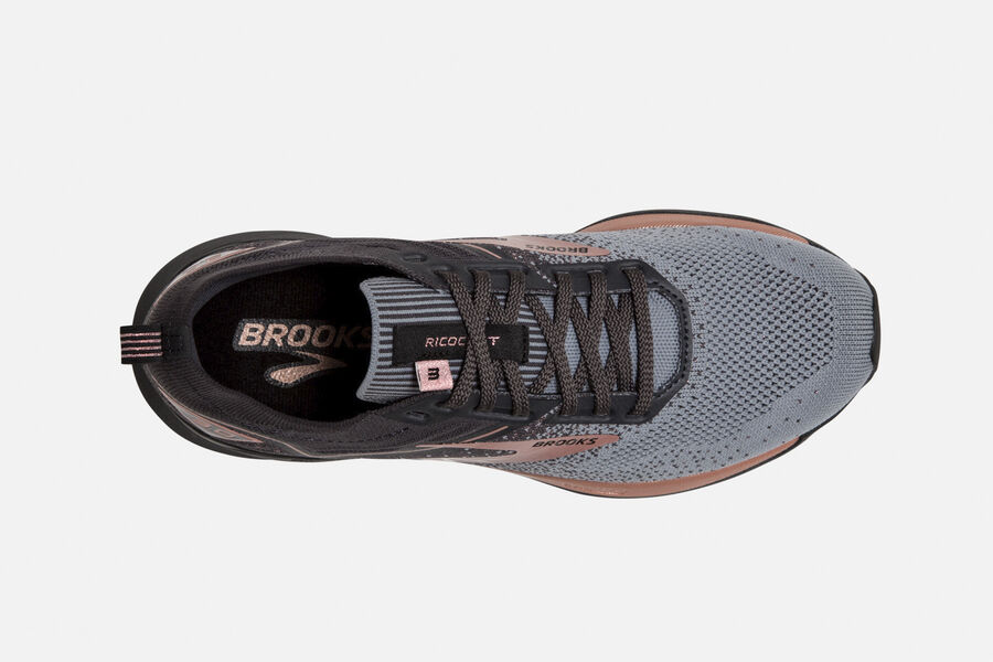 Brooks Running Shoes - Ricochet 3 Road Womens - Dark Grey/Pink - ZTE-627958